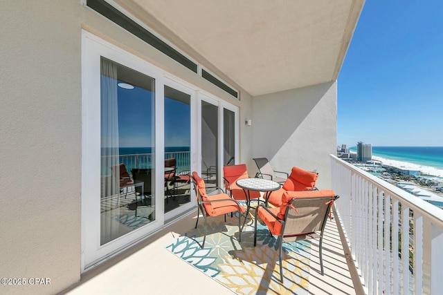 balcony with a water view