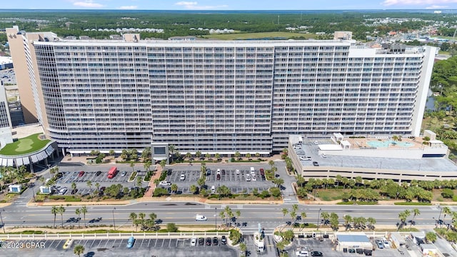 drone / aerial view featuring a city view