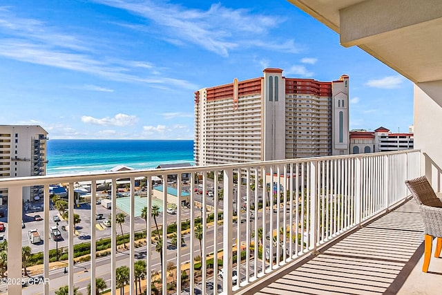 balcony with a water view