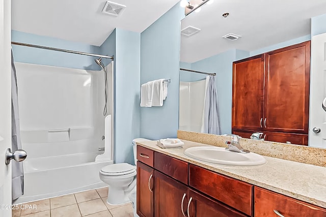 bathroom with tile patterned flooring, toilet, and visible vents