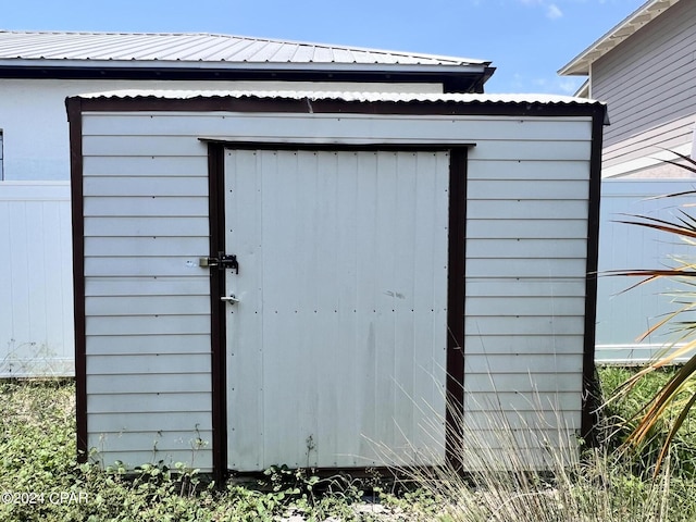 view of shed