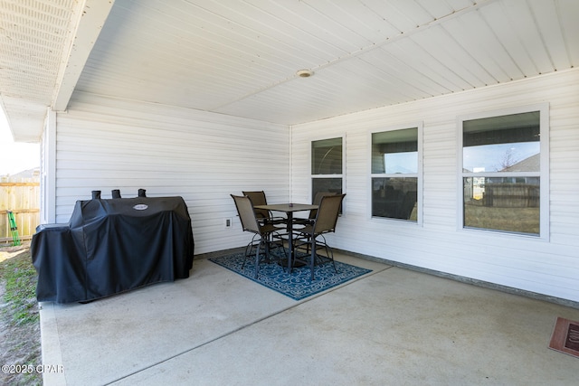 view of patio with a grill