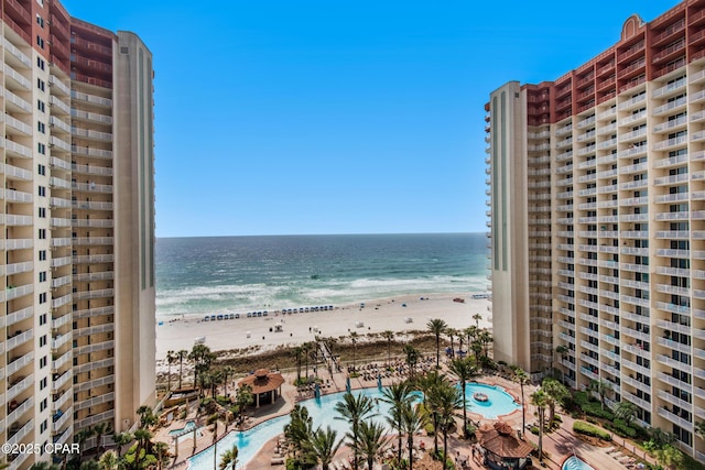 water view with a beach view