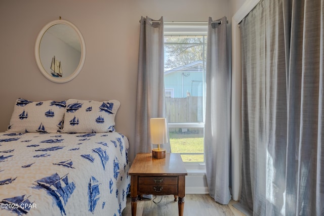 bedroom featuring light hardwood / wood-style floors