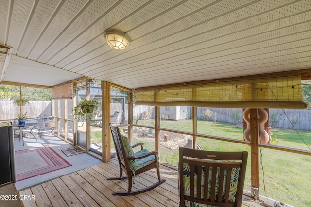 view of unfurnished sunroom