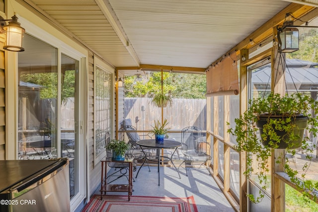 sunroom with a wealth of natural light