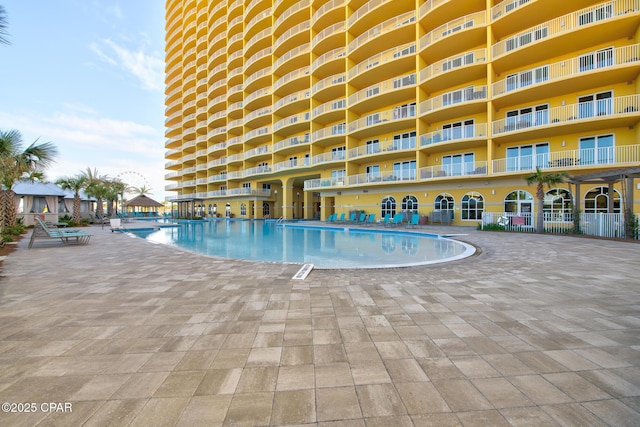 view of pool with a patio