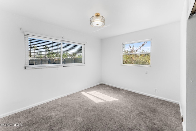 unfurnished room with carpet floors and plenty of natural light