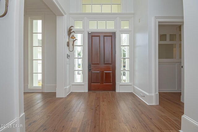 entrance foyer with hardwood / wood-style floors