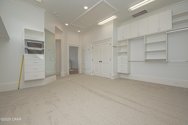 spacious closet featuring carpet floors