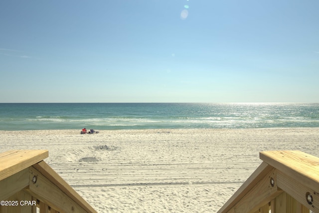 property view of water featuring a view of the beach