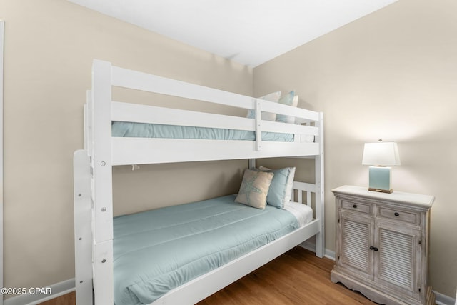 bedroom with light hardwood / wood-style floors