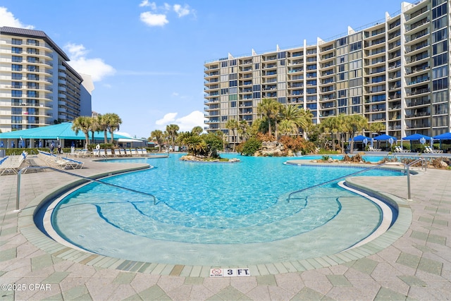 view of pool with a patio