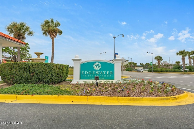 view of community sign