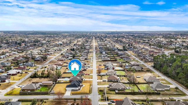 bird's eye view with a residential view