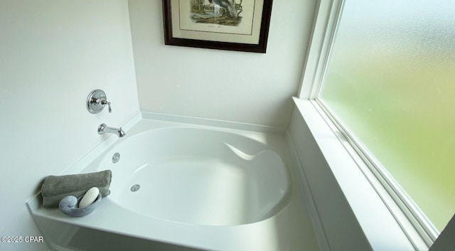 bathroom featuring a tub