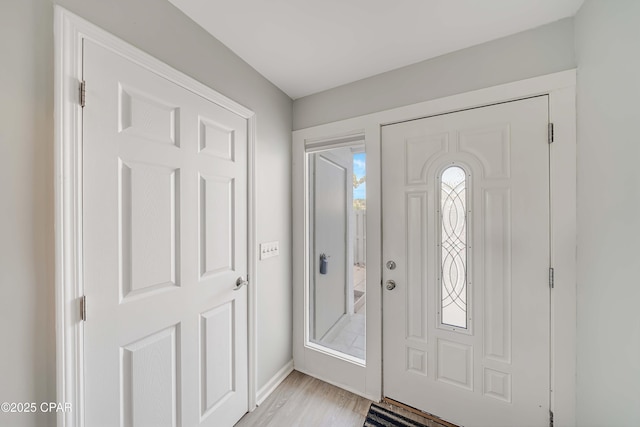 foyer featuring light hardwood / wood-style floors