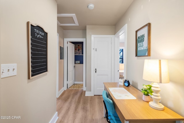 hallway featuring light hardwood / wood-style flooring