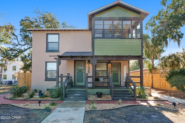 view of front of house featuring covered porch