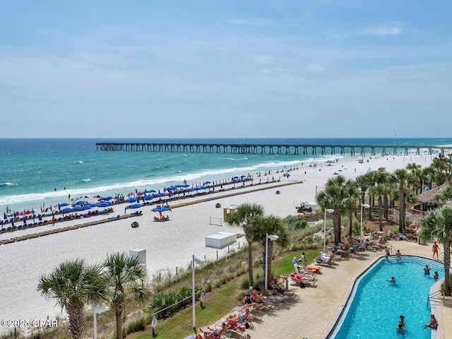 water view featuring a beach view