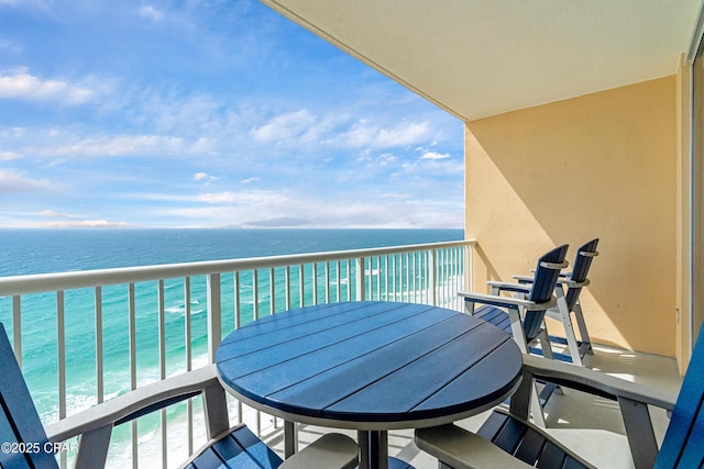 balcony with a water view