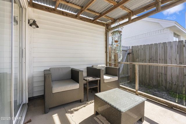 view of patio / terrace with fence