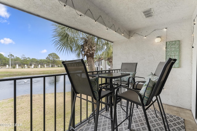 balcony with a water view