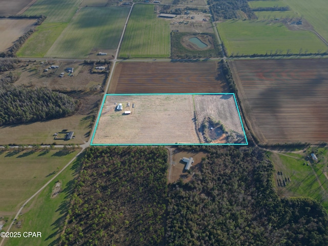 aerial view with a rural view