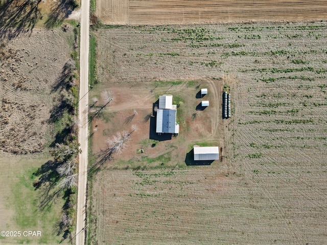 aerial view with a rural view