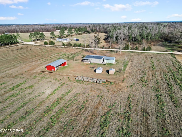 drone / aerial view with a rural view