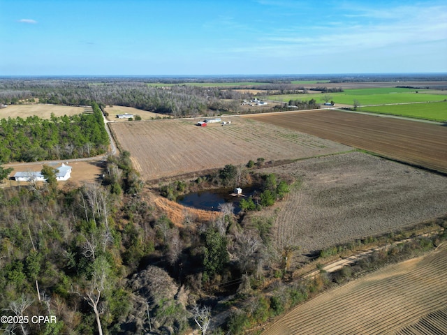 aerial view featuring a rural view