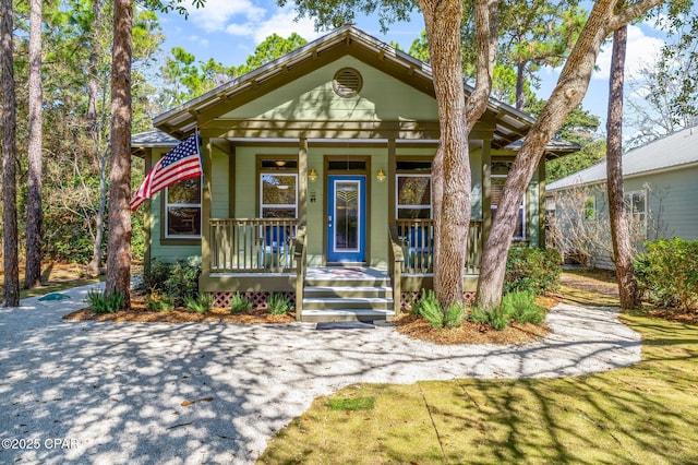 bungalow-style home featuring covered porch