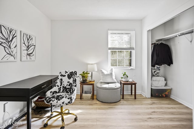 office featuring light hardwood / wood-style flooring