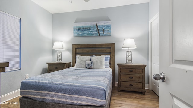 bedroom featuring hardwood / wood-style floors