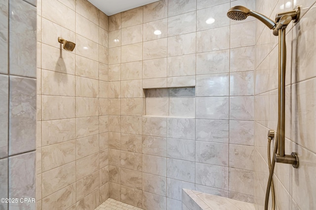 full bathroom with a tile shower