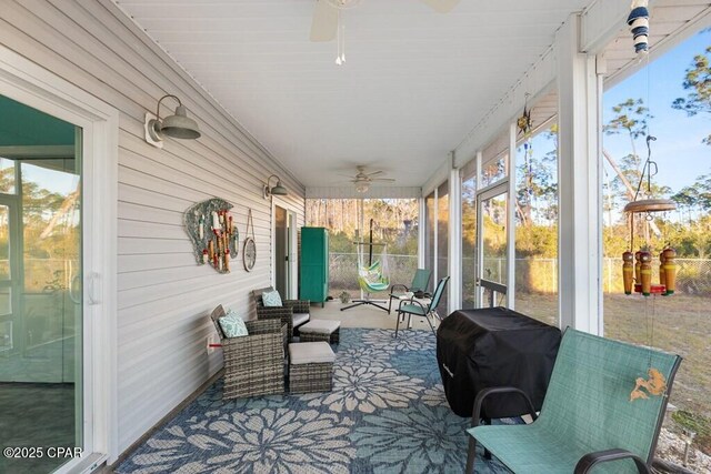 132 Gulf Terrace Ln, Port St Joe, FL 32456 - sunroom with ceiling fan