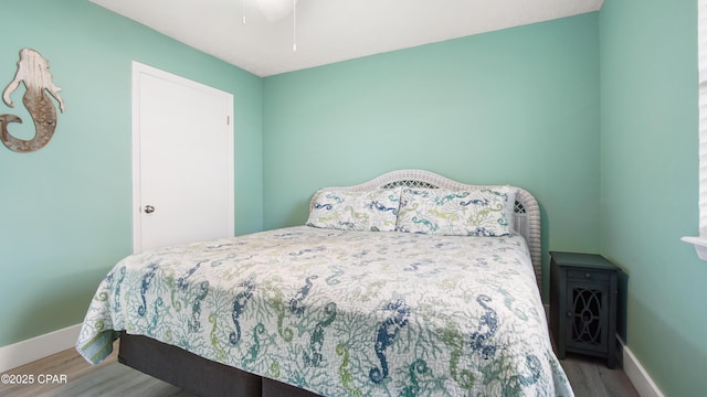 bedroom featuring light hardwood / wood-style flooring