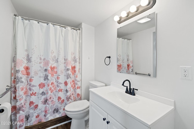 bathroom with toilet and vanity