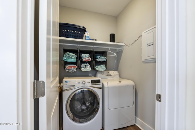 laundry area featuring independent washer and dryer