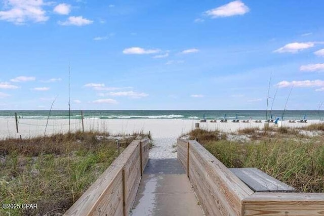 water view featuring a beach view