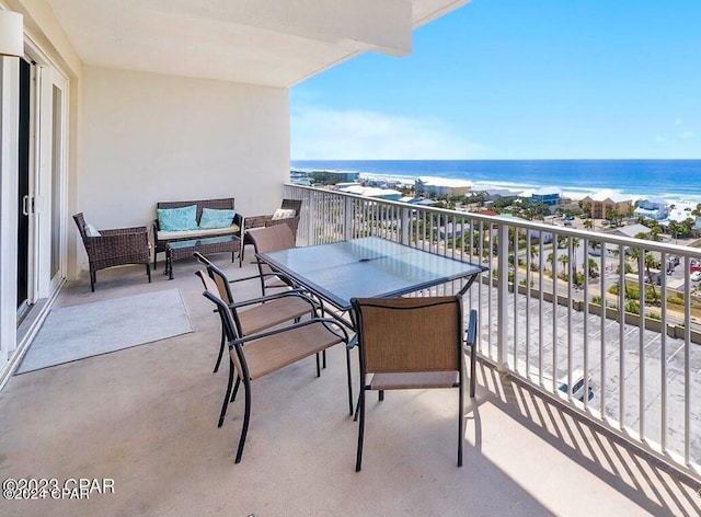 balcony with a water view