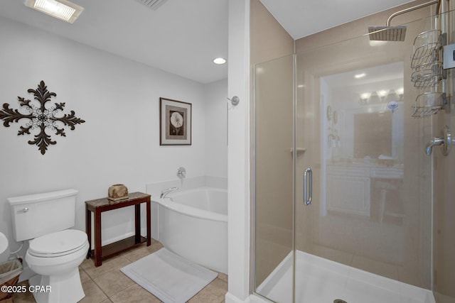 9450 S Thomas Dr Unit 802C, Panama City, FL 32408 - full bath with a garden tub, a shower stall, and tile patterned floors