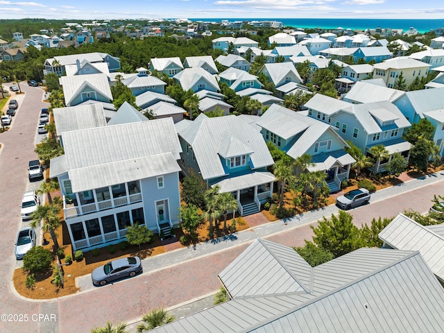 drone / aerial view with a residential view