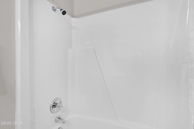 room details with washtub / shower combination