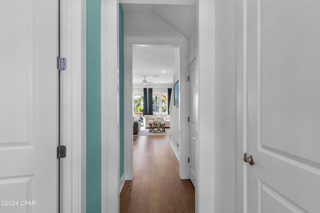 13639 Banana Wind Way, Panama City Beach, FL 32413 - hall with wood finished floors and baseboards