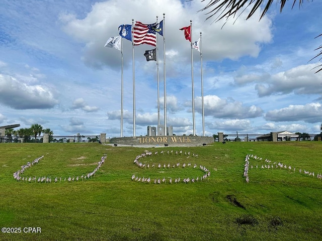 surrounding community featuring a lawn