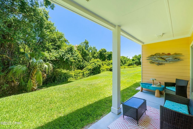 view of yard with a patio area