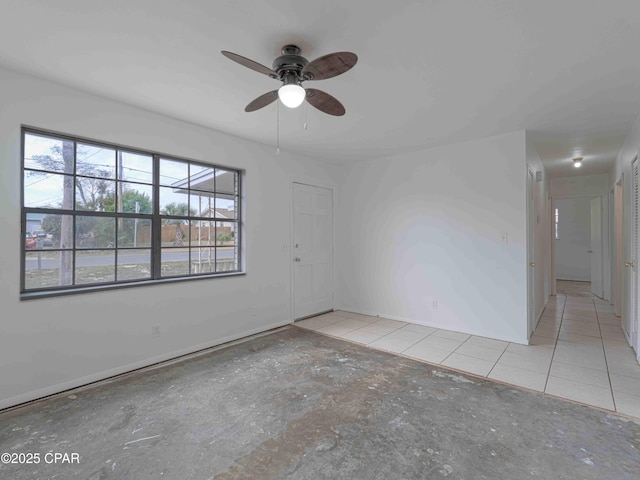 empty room featuring a ceiling fan