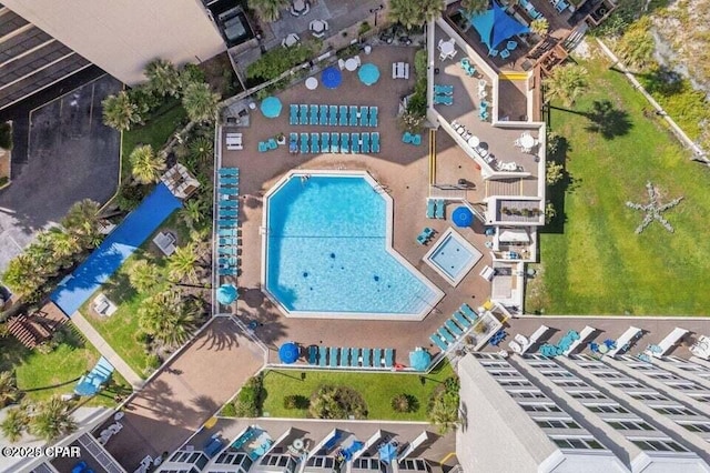 8817 Thomas Dr Unit A618, Panama City Beach, FL 32408 - drone / aerial view of a pool