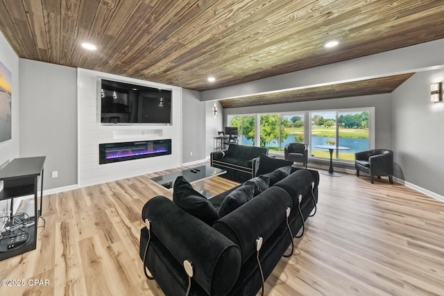 4725 Bay Point Rd Unit 258, Panama City, FL 32408 - living room featuring light wood-type flooring and wood ceiling